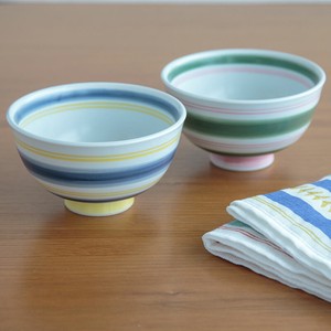 Hasami ware Rice Bowl Border Made in Japan