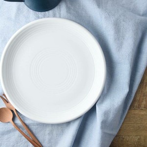 レトロフープ フロスティーホワイト 26cmディナー皿[日本製/美濃焼/洋食器]