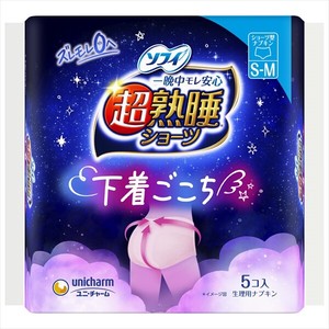 ソフィ超熟睡ショーツ　SM　5枚 【 生理用品 】