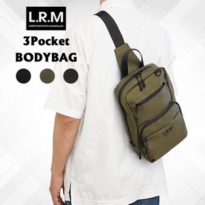 LRM フロントポケット 3ポケット 隠しジップ 撥水ボディバッグ ユニセックス 軽量 大容量 斜めがけ