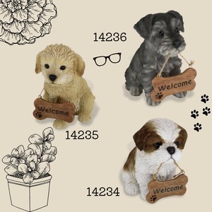 【売れ筋!!】［ウェルカムオブジェ］ドッグオーナメント シーズー（welcomeサイン）【14234】