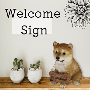 【売れ筋!!】［ウェルカムオブジェ］ドッグオーナメント シバ（welcomeサイン）【14238】