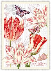 Postcard Flower Tulips Die-cut