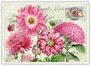 Postcard Flower Lame Die-cut