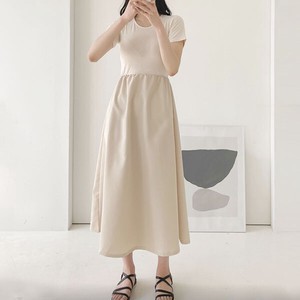 Casual Dress Flare Plain Color One-piece Dress