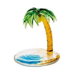ヤシの木 台付【ガラス細工 ミニチュア 模型 ベトナム製】