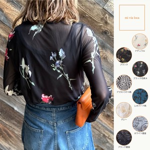T-shirt Floral Pattern Marble Sheer