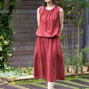 Casual Dress Sleeveless One-piece Dress Organic Cotton