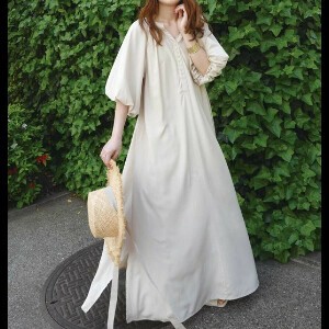 Casual Dress Balloon Sleeve Summer Spring 2-way