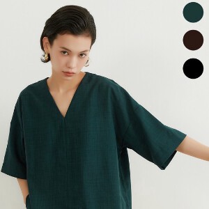 Button Shirt/Blouse Pullover Spring/Summer V-Neck clean