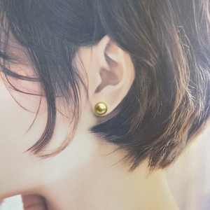 Pierced Earrings Gold Post Pearls/Moon Stone 10.0mm