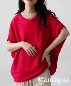 Antiqua Sweater/Knitwear Dolman Sleeve Knitted Tops Ladies' Short-Sleeve