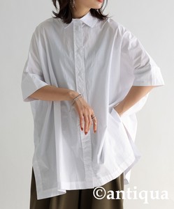 Antiqua Button Shirt/Blouse Pullover Tops Ladies' Short-Sleeve