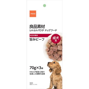 ［イトウ＆カンパニーリミテッド］良品素材 成犬用旨味ビーフ 70g×3袋