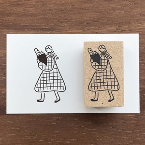 マールちゃん イラストスタンプ パン スタンプマルシェ 日本製 はんこ 女の子