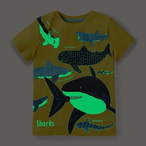 Kids' Short Sleeve T-shirt T-Shirt Tops Light-Storing Kids Cut-and-sew