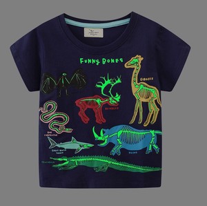 Tシャツ 恐竜 光る 蓄光 カットソー トップス 半袖 トドラー ベビー 新生児 キッズ 子供服