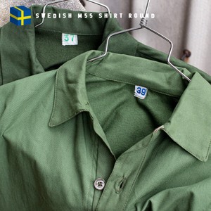 【デッドストック】スウェーデン M55シャツ ラウンドボトム