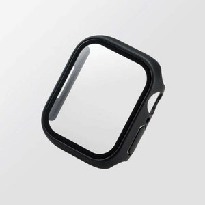 【特価ELECOM20230411】Apple Watch41mm用フルカバーケース プレミアムガラス セラミックコート/ブラック