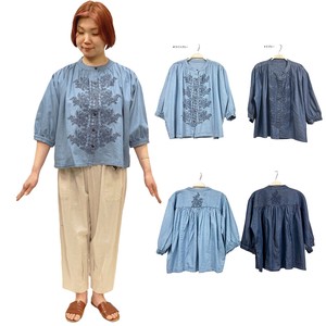 Button Shirt/Blouse Design Embroidered Ladies'