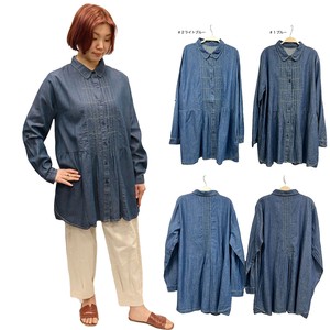 Button Shirt/Blouse Pintucked Design Indian Cotton Ladies'