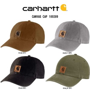 Carhartt(カーハート)キャップ アウトドア 綿100% 帽子 シンプル CANVAS CAP 100289