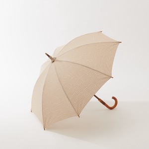 晴雨两用伞 格纹 米色 47cm