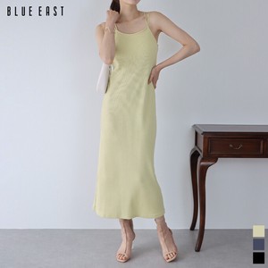 Casual Dress Slit I-line Stretch Long One-piece Dress Thermal