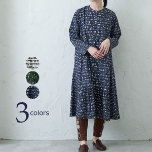 Casual Dress Patterned All Over Gathered Dress Printed