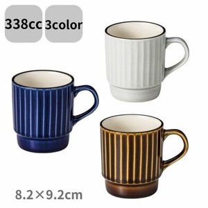 Mino ware Mug Pottery 338ml 3-colors Made in Japan