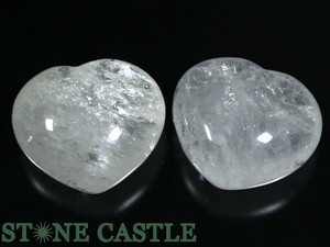 ☆一点物☆【天然石 置き石】ハート型 レインボー水晶 (2個セット) No.43 【天然石 パワーストーン】