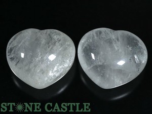☆一点物☆【天然石 置き石】ハート型 レインボー水晶 (2個セット) No.46 【天然石 パワーストーン】