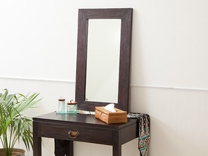 Wall Mirror Design Brown Wooden 45 x 80cm