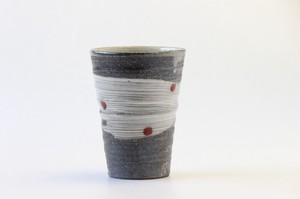 天の川(赤)フリーカップ　信楽焼 日本製 made in Japan