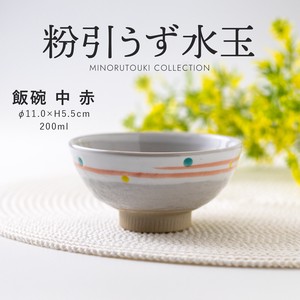 Seto ware Rice Bowl Red Made in Japan