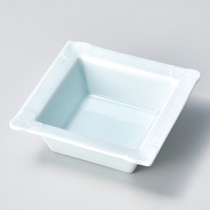 青白磁渦正角鉢　　【日本製　陶磁器】