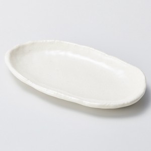 なごみ白楕円万能皿　　【日本製　陶器】