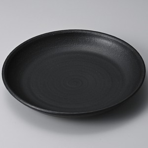 黒マット10.0皿　　【日本製　陶器】