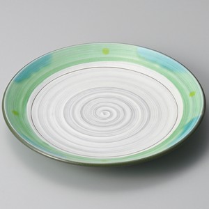 新緑丸9.0皿　　【日本製　陶器】