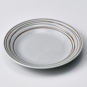 Main Plate Gray Porcelain M Made in Japan
