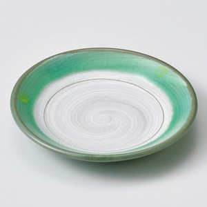 新緑丸3.0皿　　【日本製　陶器】