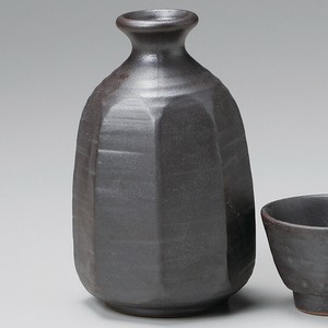 黒釉八角 徳利（大）　　【日本製　磁器】