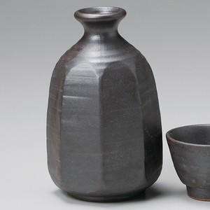 黒釉八角 徳利（小）　　【日本製　磁器】
