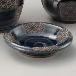 Small Plate Pottery Seigaiha Made in Japan