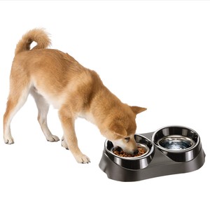 スタンド付きステンレス食器　デュオフィード03 中型犬向き 直径 16.3センチ