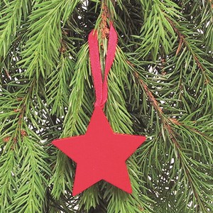 Ornament Red Christmas Wooden Stars Ornaments