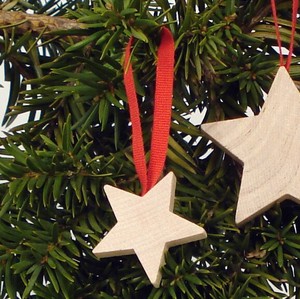 Ornament Christmas Wooden Stars Ornaments Natural