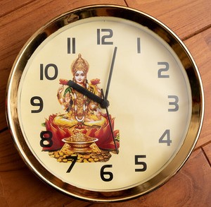 神様壁掛時計 - Laxmi - ラクシュミー【インド現地クオリティ】