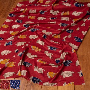 〔各色あり〕〔1m切り売り〕インドの伝統と不思議が融合　おもしろ　かわいいデザイン布　ムドラ〔約111.5c