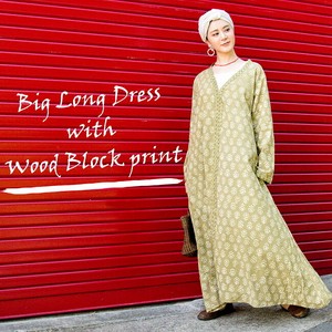 Casual Dress One-piece Dress Block Print